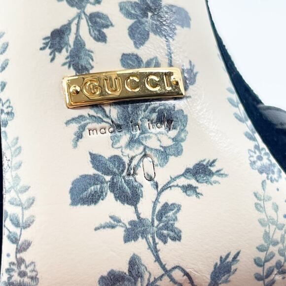 Gucci Black Velvet Elias Platform Sandals with Crystal Tiger Feline Head EU 40 - Picture 11 of 12